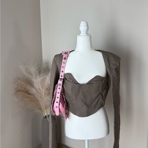 PrettyLittleThing Taupe Fabric with Tag